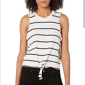 Chaser | Striped tie front muscle tank